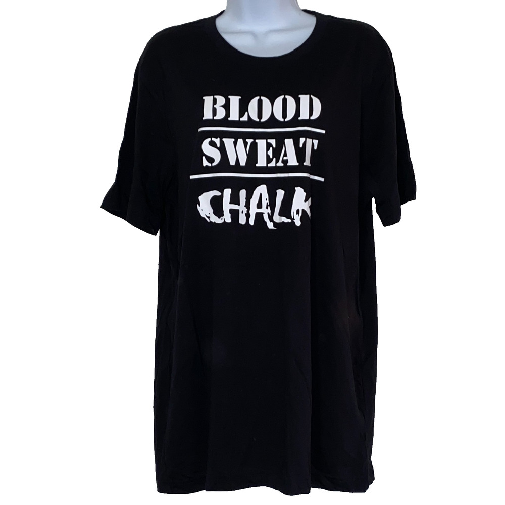 Bella Canvas T Shirt Mens Large Black Blood Sweat Chalk Short Sleeve